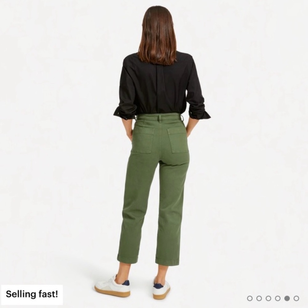 Everlane Olive Green Utility High-Rise Cropped Straight Pants